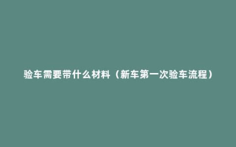 验车需要带什么材料（新车第一次验车流程）