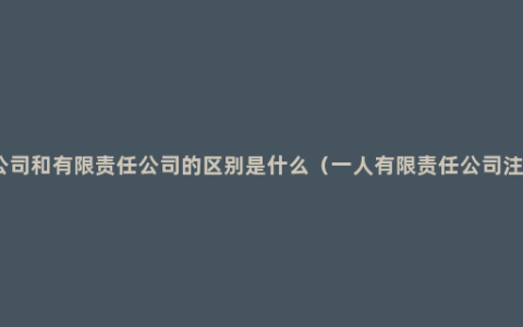 股份制公司和有限责任公司的区别是什么（一人有限责任公司注册要求）