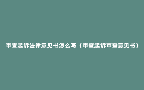 审查起诉法律意见书怎么写（审查起诉审查意见书）