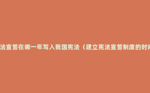 宪法宣誓在哪一年写入我国宪法（建立宪法宣誓制度的时间）