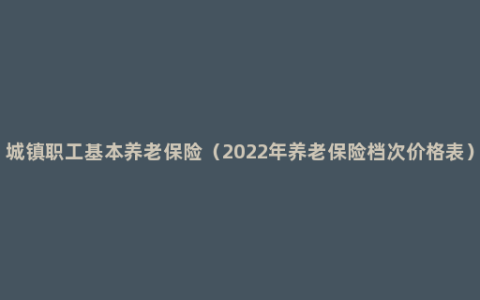 城镇职工基本养老保险（2022年养老保险档次价格表）