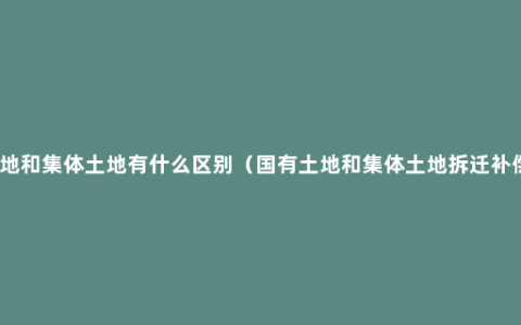 国有土地和集体土地有什么区别（国有土地和集体土地拆迁补偿区别）