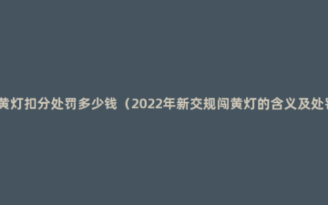 闯黄灯扣分处罚多少钱（2022年新交规闯黄灯的含义及处罚）