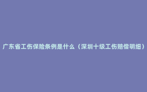 广东省工伤保险条例是什么（深圳十级工伤赔偿明细）