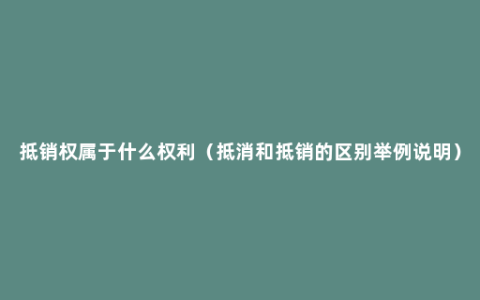 抵销权属于什么权利（抵消和抵销的区别举例说明）