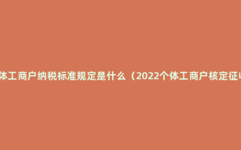 个体工商户纳税标准规定是什么（2022个体工商户核定征收）