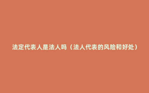 法定代表人是法人吗（法人代表的风险和好处）