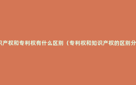 知识产权和专利权有什么区别（专利权和知识产权的区别分析）