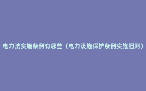 电力法实施条例有哪些（电力设施保护条例实施细则）