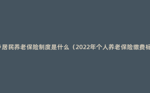 城乡居民养老保险制度是什么（2022年个人养老保险缴费标准）