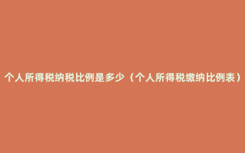 个人所得税纳税比例是多少（个人所得税缴纳比例表）