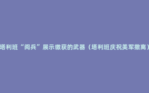 塔利班“阅兵”展示缴获的武器（塔利班庆祝美军撤离）