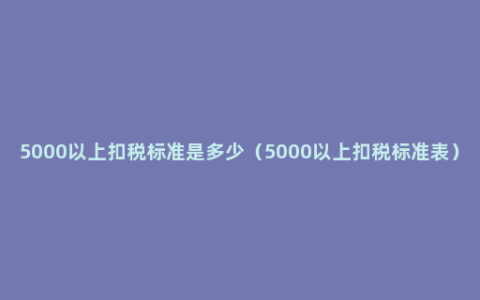 5000以上扣税标准是多少（5000以上扣税标准表）