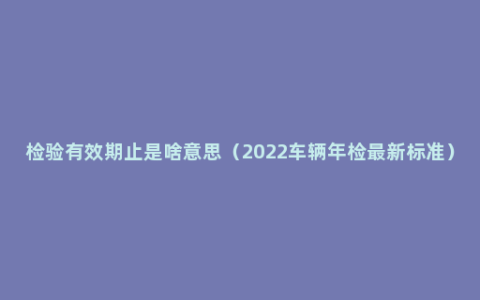 检验有效期止是啥意思（2022车辆年检最新标准）