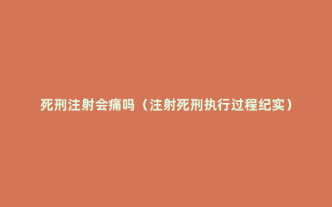 死刑注射会痛吗（注射死刑执行过程纪实）