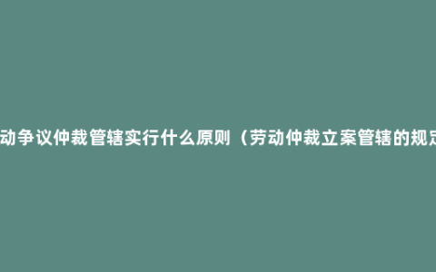 劳动争议仲裁管辖实行什么原则（劳动仲裁立案管辖的规定）