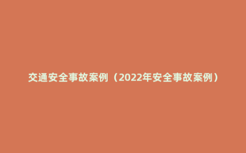 交通安全事故案例（2022年安全事故案例）