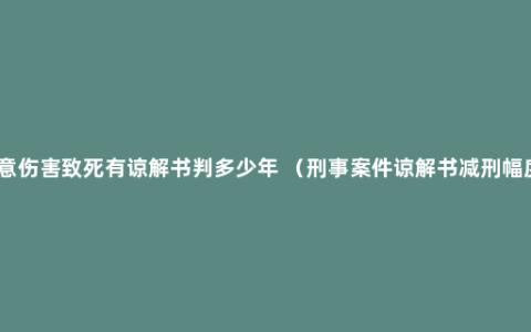 故意伤害致死有谅解书判多少年 （刑事案件谅解书减刑幅度）