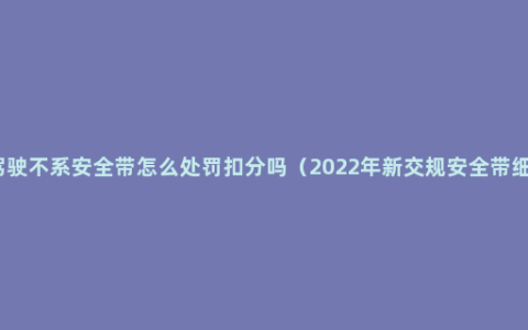 副驾驶不系安全带怎么处罚扣分吗（2022年新交规安全带细则）