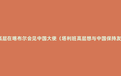 塔利班高层在喀布尔会见中国大使（塔利班高层想与中国保持友好关系）