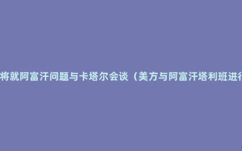 布林肯将就阿富汗问题与卡塔尔会谈（美方与阿富汗塔利班进行协调）