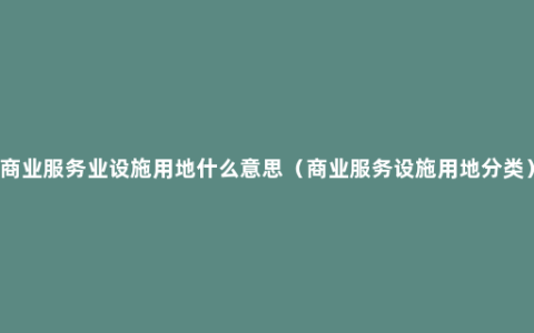 商业服务业设施用地什么意思（商业服务设施用地分类）