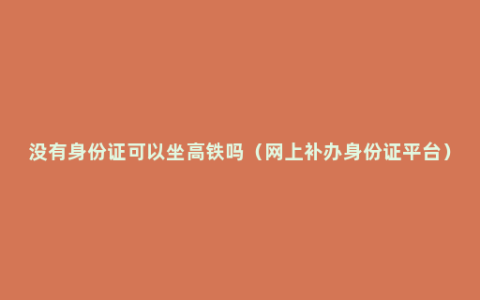 没有身份证可以坐高铁吗（网上补办身份证平台）