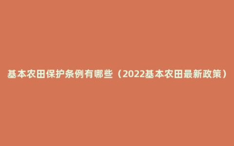 基本农田保护条例有哪些（2022基本农田最新政策）