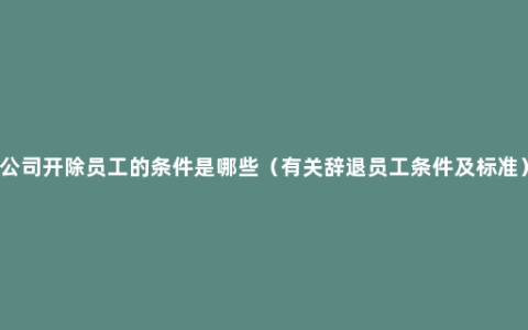 公司开除员工的条件是哪些（有关辞退员工条件及标准）