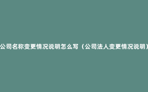 公司名称变更情况说明怎么写（公司法人变更情况说明）