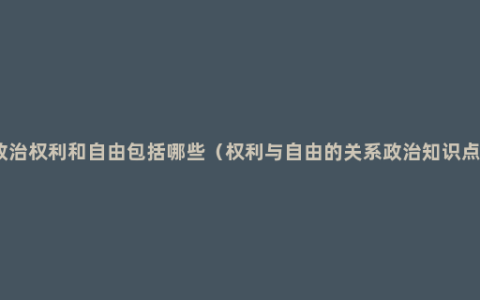 政治权利和自由包括哪些（权利与自由的关系政治知识点）