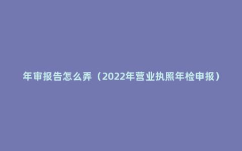 年审报告怎么弄（2022年营业执照年检申报）