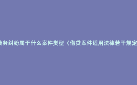 债务纠纷属于什么案件类型（借贷案件适用法律若干规定）