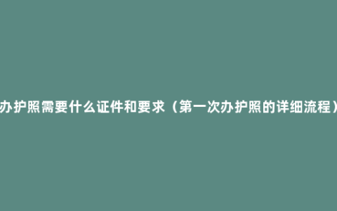 办护照需要什么证件和要求（第一次办护照的详细流程）