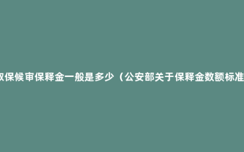 取保候审保释金一般是多少（公安部关于保释金数额标准）