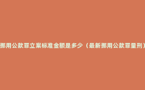 挪用公款罪立案标准金额是多少（最新挪用公款罪量刑）