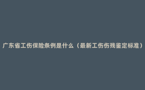 广东省工伤保险条例是什么（最新工伤伤残鉴定标准）