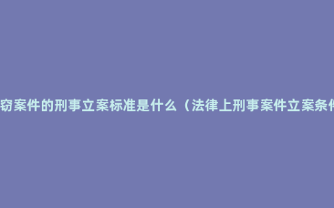 盗窃案件的刑事立案标准是什么（法律上刑事案件立案条件）