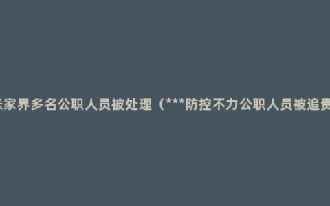 张家界多名公职人员被处理（***防控不力公职人员被追责）