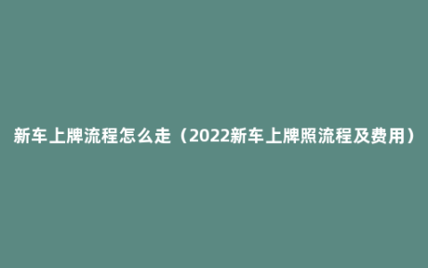 新车上牌流程怎么走（2022新车上牌照流程及费用）