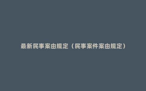 最新民事案由规定（民事案件案由规定）