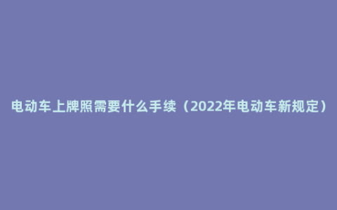 电动车上牌照需要什么手续（2022年电动车新规定）