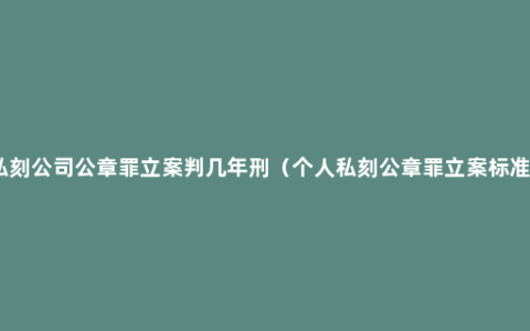 私刻公司公章罪立案判几年刑（个人私刻公章罪立案标准）