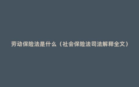 劳动保险法是什么（社会保险法司法解释全文）