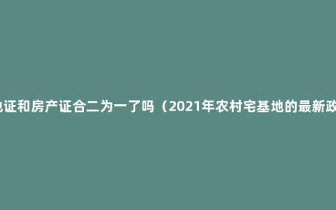 土地证和房产证合二为一了吗（2021年农村宅基地的最新政策）