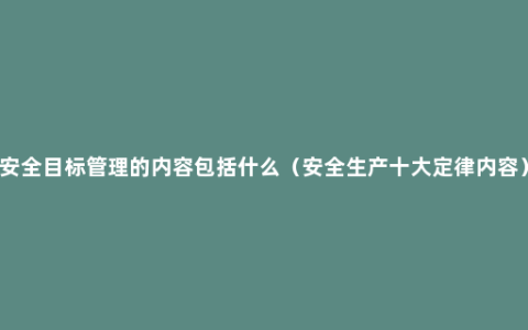 安全目标管理的内容包括什么（安全生产十大定律内容）