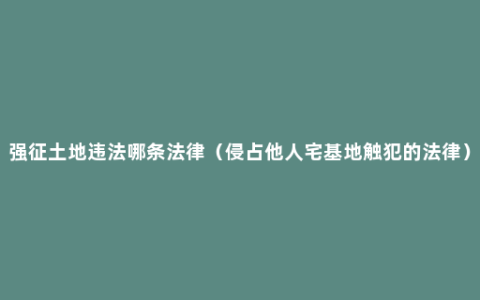 强征土地违法哪条法律（侵占他人宅基地触犯的法律）