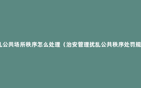 扰乱公共场所秩序怎么处理（治安管理扰乱公共秩序处罚规定）