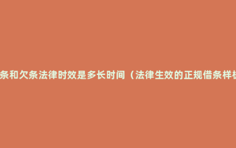 借条和欠条法律时效是多长时间（法律生效的正规借条样板）