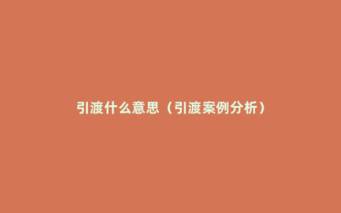 引渡什么意思（引渡案例分析）